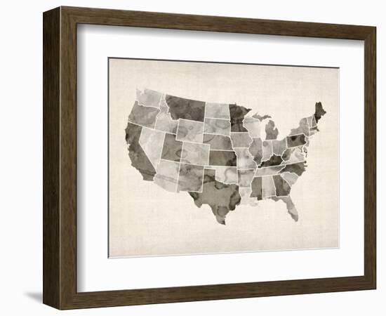 United States Watercolor Map-Michael Tompsett-Framed Art Print