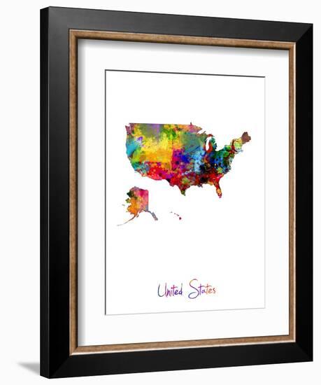 United States Watercolor Map-Michael Tompsett-Framed Art Print