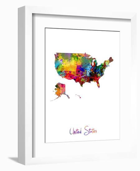 United States Watercolor Map-Michael Tompsett-Framed Art Print