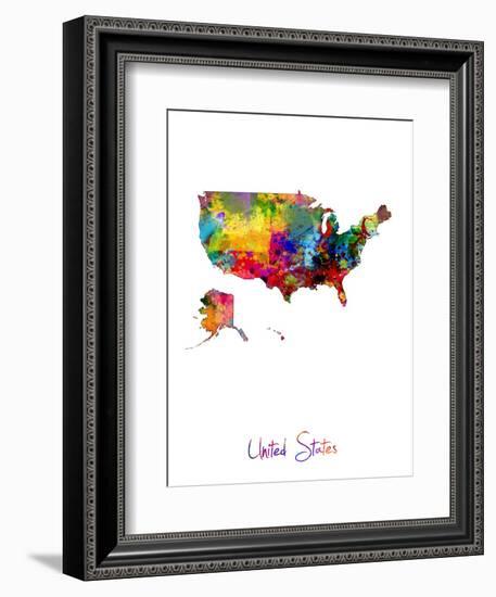United States Watercolor Map-Michael Tompsett-Framed Art Print