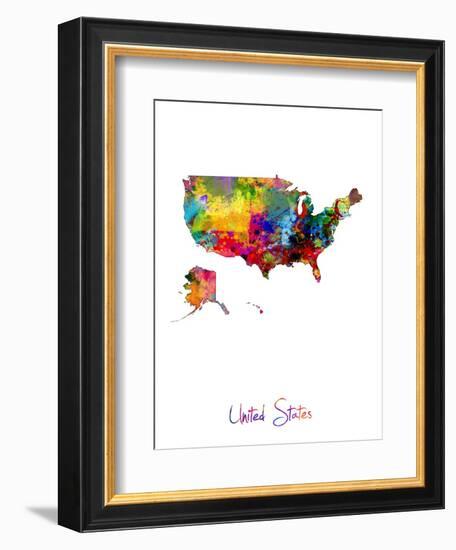 United States Watercolor Map-Michael Tompsett-Framed Art Print