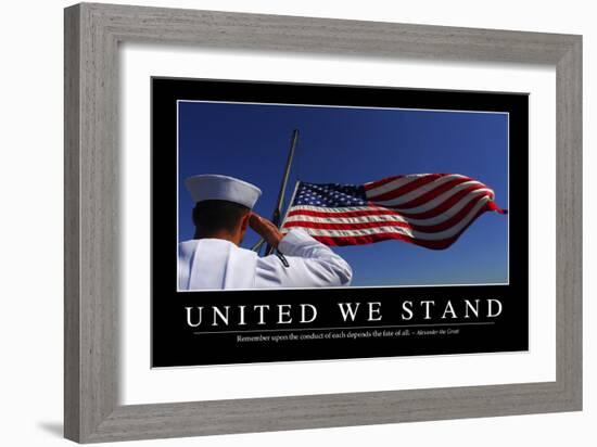 United We Stand: Inspirational Quote and Motivational Poster-null-Framed Photographic Print