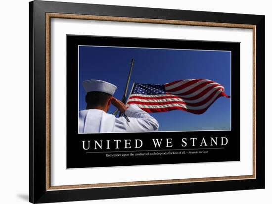 United We Stand: Inspirational Quote and Motivational Poster-null-Framed Photographic Print