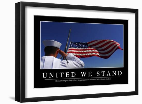 United We Stand: Inspirational Quote and Motivational Poster-null-Framed Photographic Print