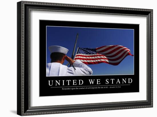 United We Stand: Inspirational Quote and Motivational Poster-null-Framed Photographic Print