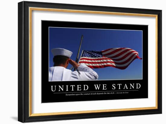 United We Stand: Inspirational Quote and Motivational Poster-null-Framed Photographic Print