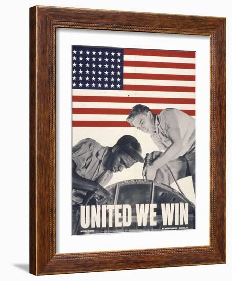 United We Win, US Propaganda Poster-null-Framed Giclee Print