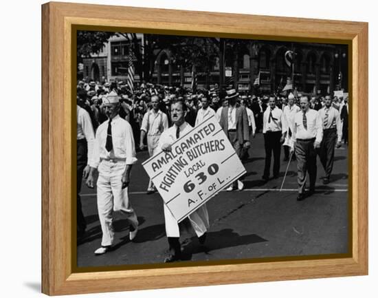 Units of the American Federation of Labor Marching in the Labor Day Parade-null-Framed Premier Image Canvas