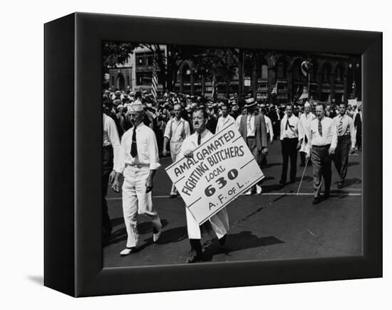 Units of the American Federation of Labor Marching in the Labor Day Parade-null-Framed Premier Image Canvas