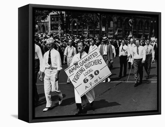 Units of the American Federation of Labor Marching in the Labor Day Parade-null-Framed Premier Image Canvas