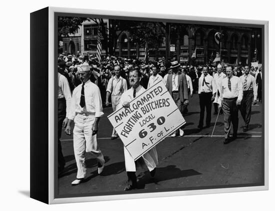 Units of the American Federation of Labor Marching in the Labor Day Parade-null-Framed Premier Image Canvas