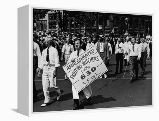 Units of the American Federation of Labor Marching in the Labor Day Parade-null-Framed Premier Image Canvas