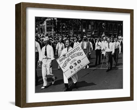 Units of the American Federation of Labor Marching in the Labor Day Parade-null-Framed Photographic Print
