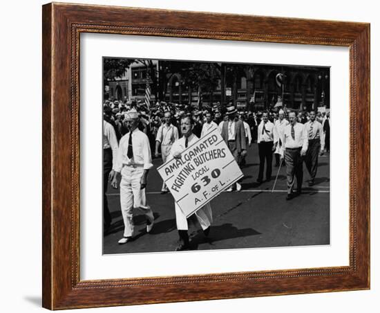 Units of the American Federation of Labor Marching in the Labor Day Parade-null-Framed Photographic Print