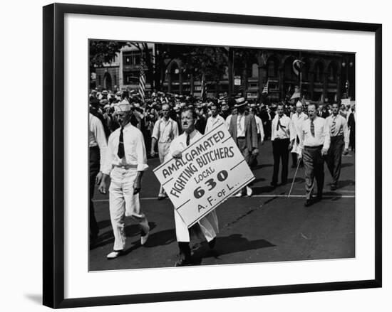 Units of the American Federation of Labor Marching in the Labor Day Parade-null-Framed Photographic Print