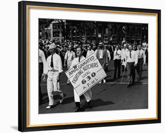 Units of the American Federation of Labor Marching in the Labor Day Parade-null-Framed Photographic Print