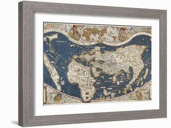 Universal Map, Belonging to the Work Cosmographiae Introductio (1507)-null-Framed Art Print