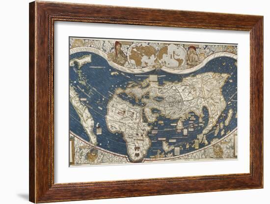 Universal Map, Belonging to the Work Cosmographiae Introductio (1507)-null-Framed Art Print