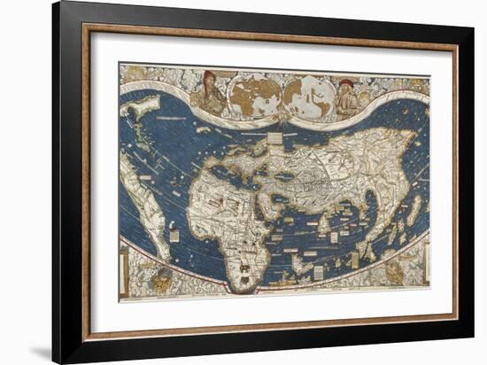 Universal Map, Belonging to the Work Cosmographiae Introductio (1507)-null-Framed Art Print