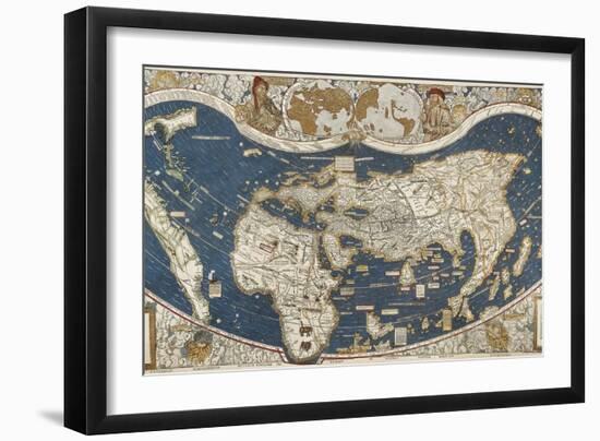 Universal Map, Belonging to the Work Cosmographiae Introductio (1507)-null-Framed Art Print