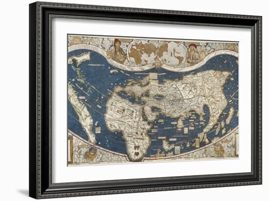 Universal Map, Belonging to the Work Cosmographiae Introductio (1507)-null-Framed Art Print