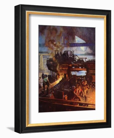 Universal Mill at the Birmingham Works of Henry Wiggin (Colour Litho)-Terence Cuneo-Framed Giclee Print