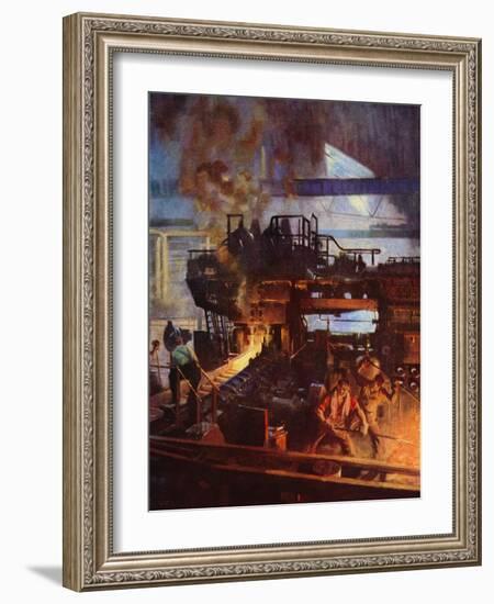 Universal Mill at the Birmingham Works of Henry Wiggin (Colour Litho)-Terence Cuneo-Framed Giclee Print