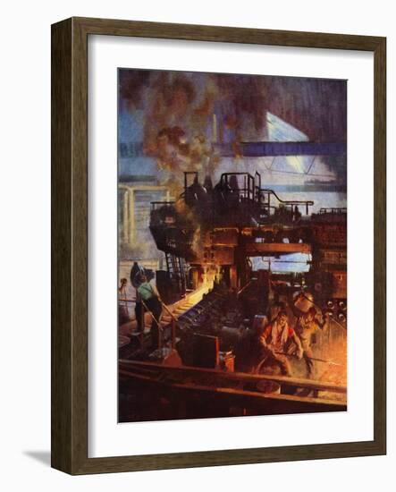 Universal Mill at the Birmingham Works of Henry Wiggin (Colour Litho)-Terence Cuneo-Framed Giclee Print