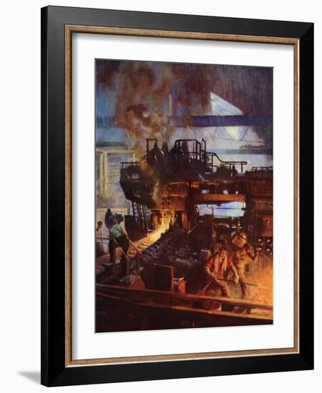 Universal Mill at the Birmingham Works of Henry Wiggin (Colour Litho)-Terence Cuneo-Framed Giclee Print