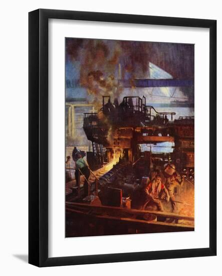 Universal Mill at the Birmingham Works of Henry Wiggin (Colour Litho)-Terence Cuneo-Framed Giclee Print