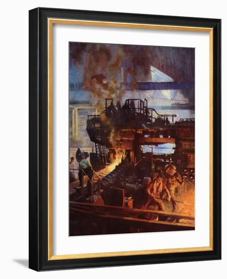 Universal Mill at the Birmingham Works of Henry Wiggin (Colour Litho)-Terence Cuneo-Framed Giclee Print