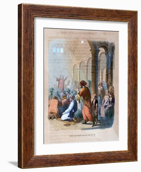 Universal Prayer for the Flooding of the Nile, Egypt, C1847-Jean Adolphe Beauce-Framed Giclee Print