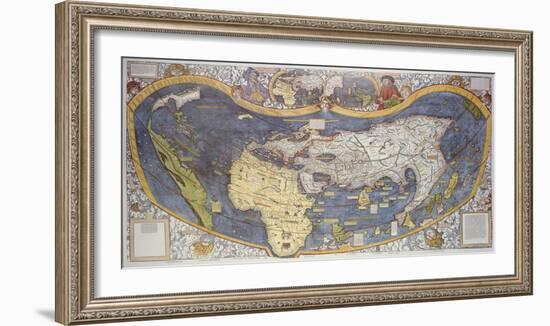 Universalis Cosmographia Secundum Ptholomei Traditionem... [1507]-Martin Waldseemuller-Framed Giclee Print