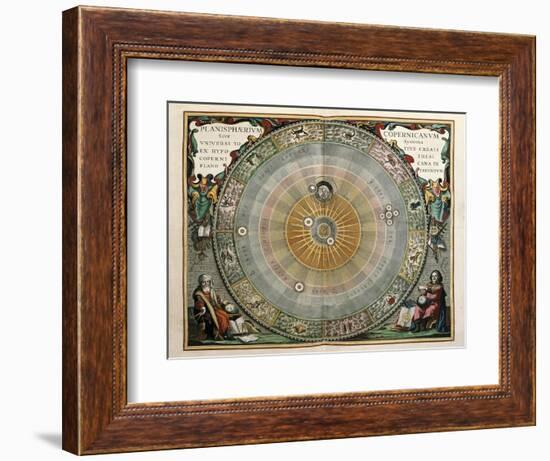 Universe on the Model of Copernicus with Sun in Center-Andreas Cellarius-Framed Art Print