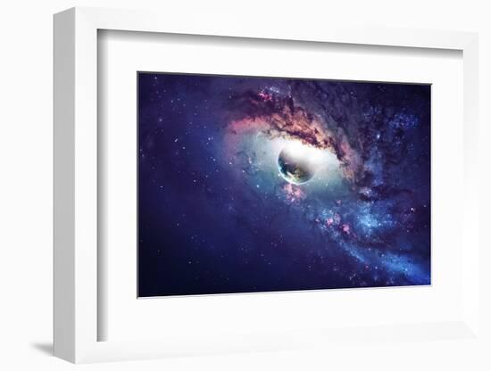 Universe Scene with Planets, Stars and Galaxies in Outer Space Showing the Beauty of Space Explorat-Vadim Sadovski-Framed Photographic Print