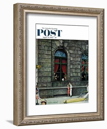 "University Club" Saturday Evening Post Cover, August 27,1960-Norman Rockwell-Framed Giclee Print