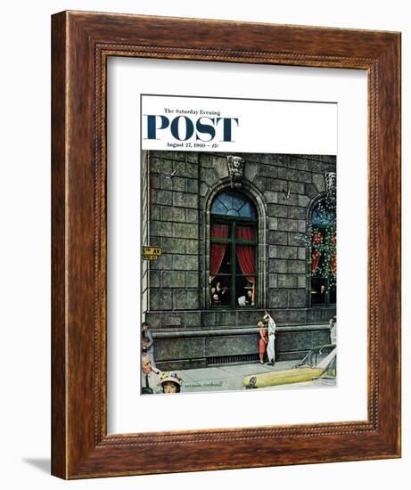 "University Club" Saturday Evening Post Cover, August 27,1960-Norman Rockwell-Framed Giclee Print