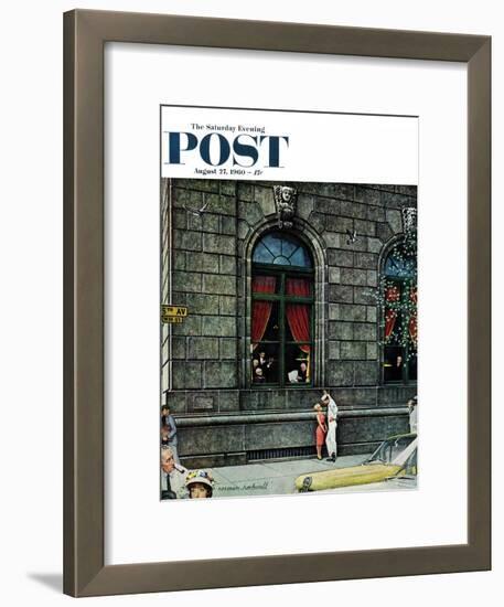 "University Club" Saturday Evening Post Cover, August 27,1960-Norman Rockwell-Framed Giclee Print