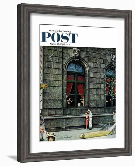 "University Club" Saturday Evening Post Cover, August 27,1960-Norman Rockwell-Framed Giclee Print