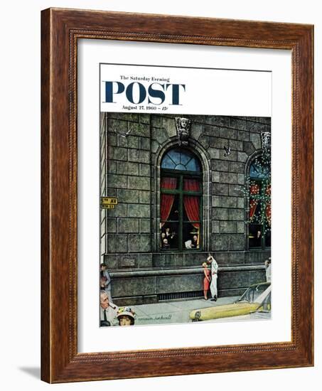 "University Club" Saturday Evening Post Cover, August 27,1960-Norman Rockwell-Framed Giclee Print