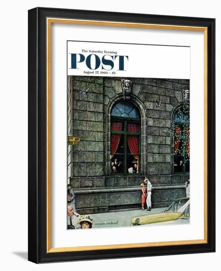 "University Club" Saturday Evening Post Cover, August 27,1960-Norman Rockwell-Framed Premium Giclee Print