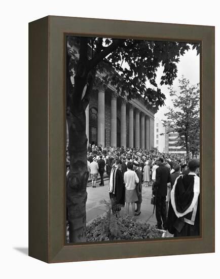 University Graduates Outside Sheffield City Hall, South Yorkshire, 1967-Michael Walters-Framed Premier Image Canvas