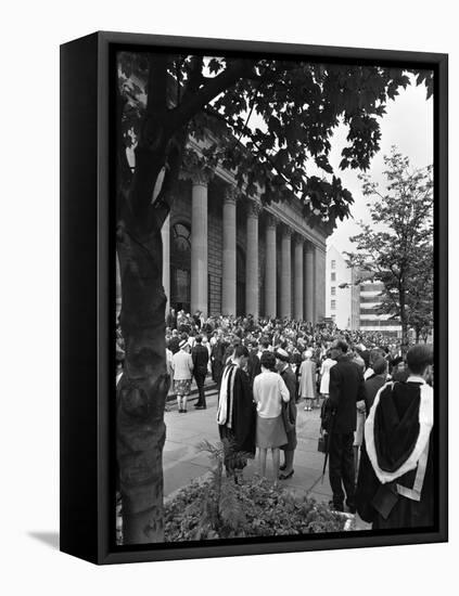 University Graduates Outside Sheffield City Hall, South Yorkshire, 1967-Michael Walters-Framed Premier Image Canvas