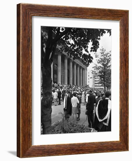 University Graduates Outside Sheffield City Hall, South Yorkshire, 1967-Michael Walters-Framed Photographic Print