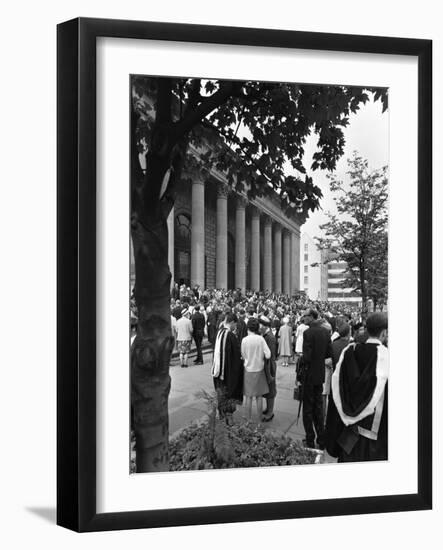 University Graduates Outside Sheffield City Hall, South Yorkshire, 1967-Michael Walters-Framed Photographic Print