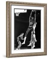 University of Kansas Basketball Star Wilt Chamberlain Playing in a Game-George Silk-Framed Premium Photographic Print