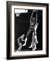 University of Kansas Basketball Star Wilt Chamberlain Playing in a Game-George Silk-Framed Premium Photographic Print