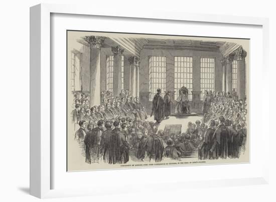 University of London, the First Conference of Degrees, in the Hall of King's College-null-Framed Giclee Print