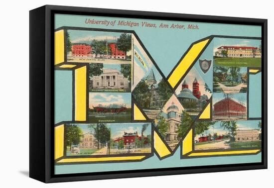 University of Michigan Views, 'M'-null-Framed Stretched Canvas