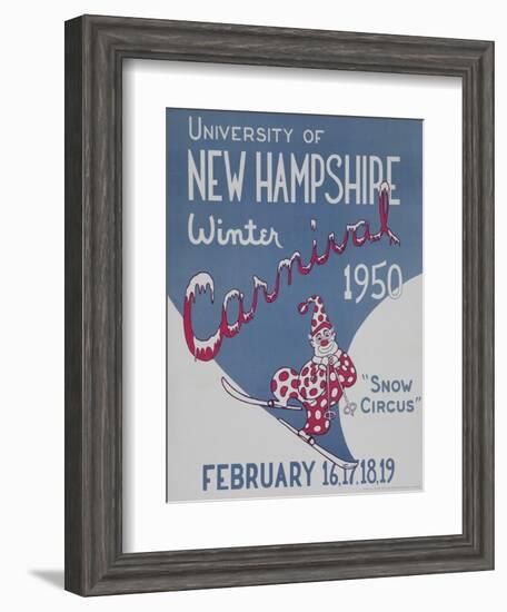 University of New Hampshire Winter Carnival Poster--Framed Giclee Print